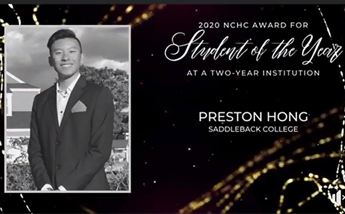 Saddleback’s Hong named Student of the Year